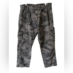 Wrangler Camo Cargo Pants Men’s 34x30 Gray Camouflage Cotton Utility